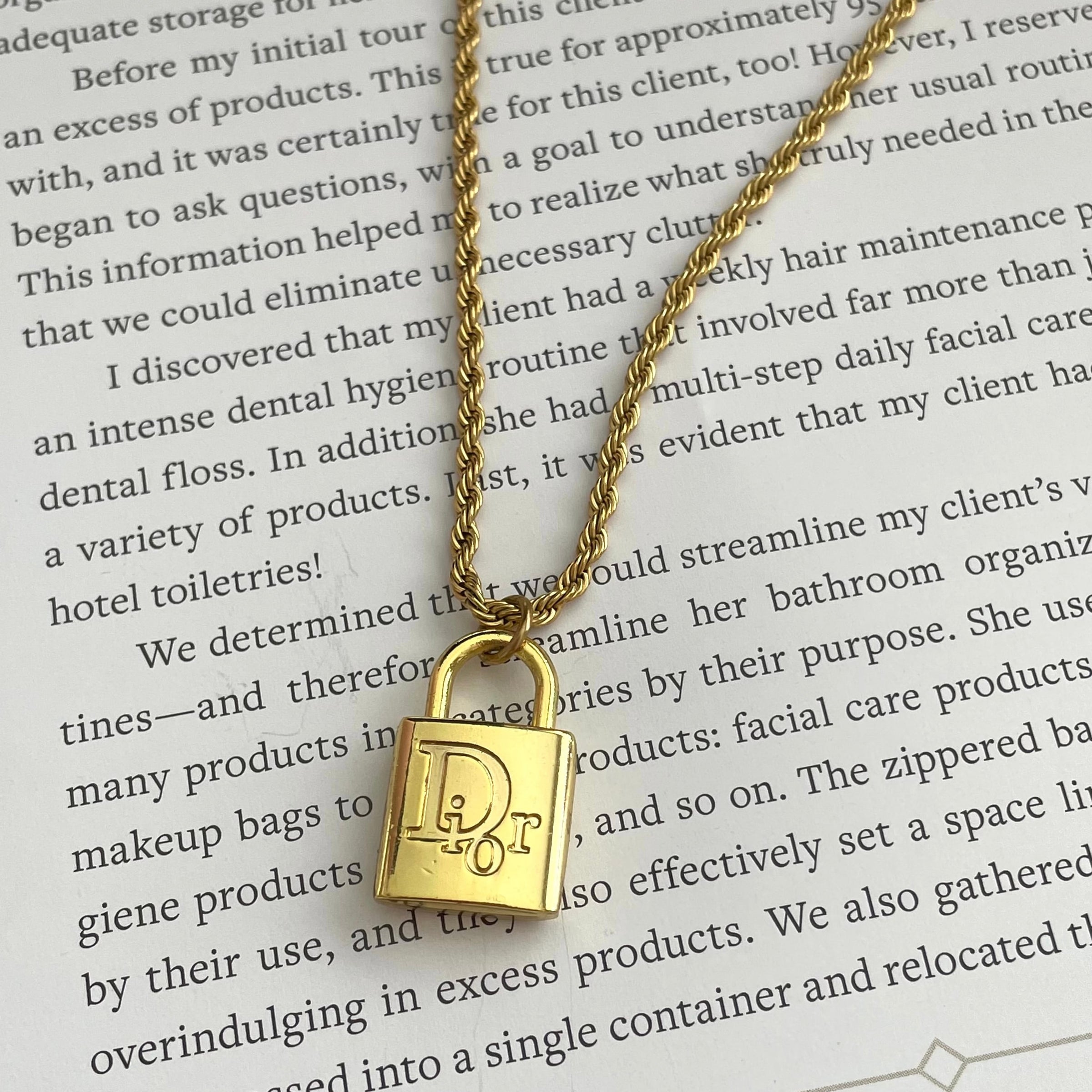 Repurposed Louis Vuitton Red Lock necklace - Dreamized