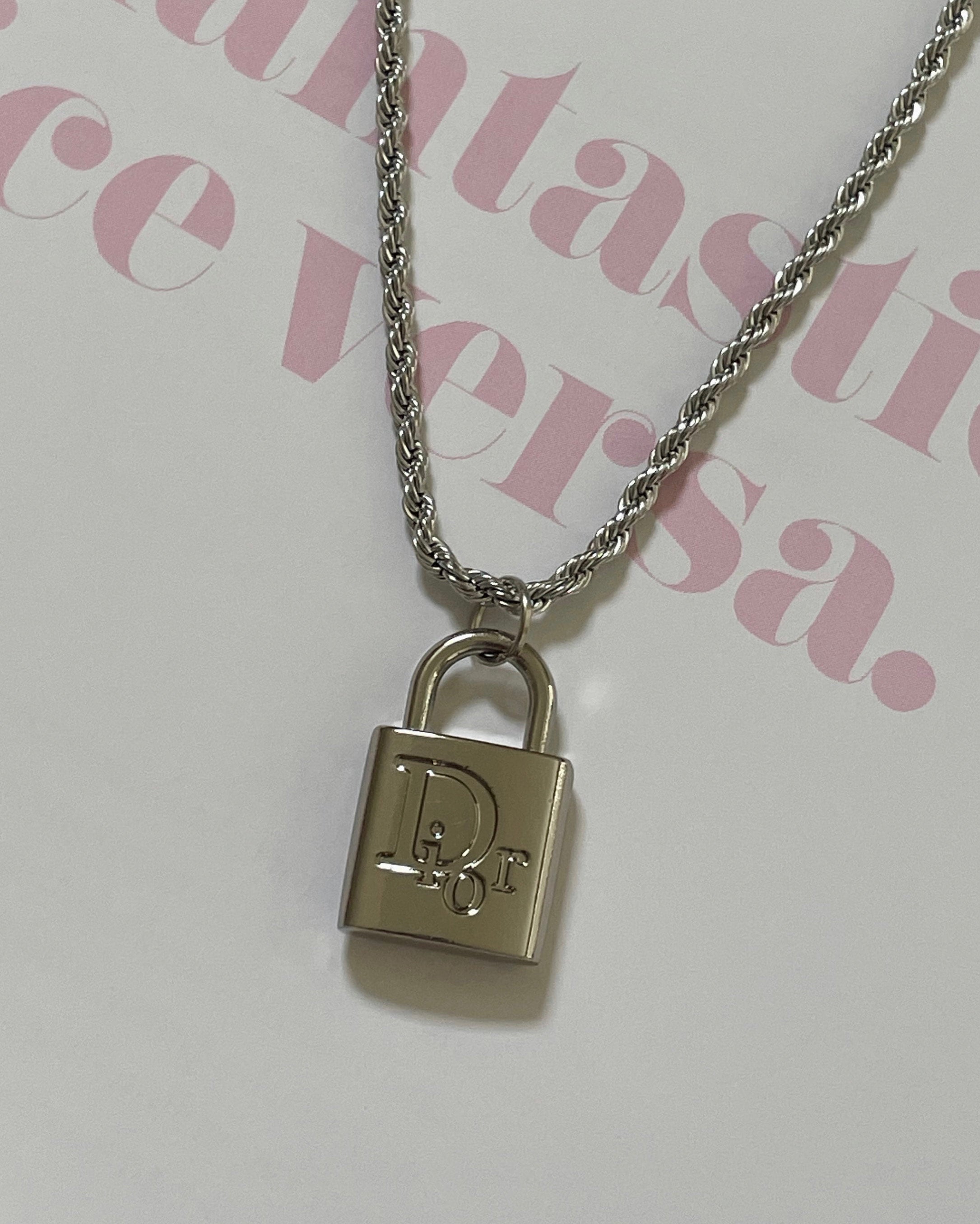 Christian Dior Lock Pendant Necklace Reworked  Reluxe Vintage