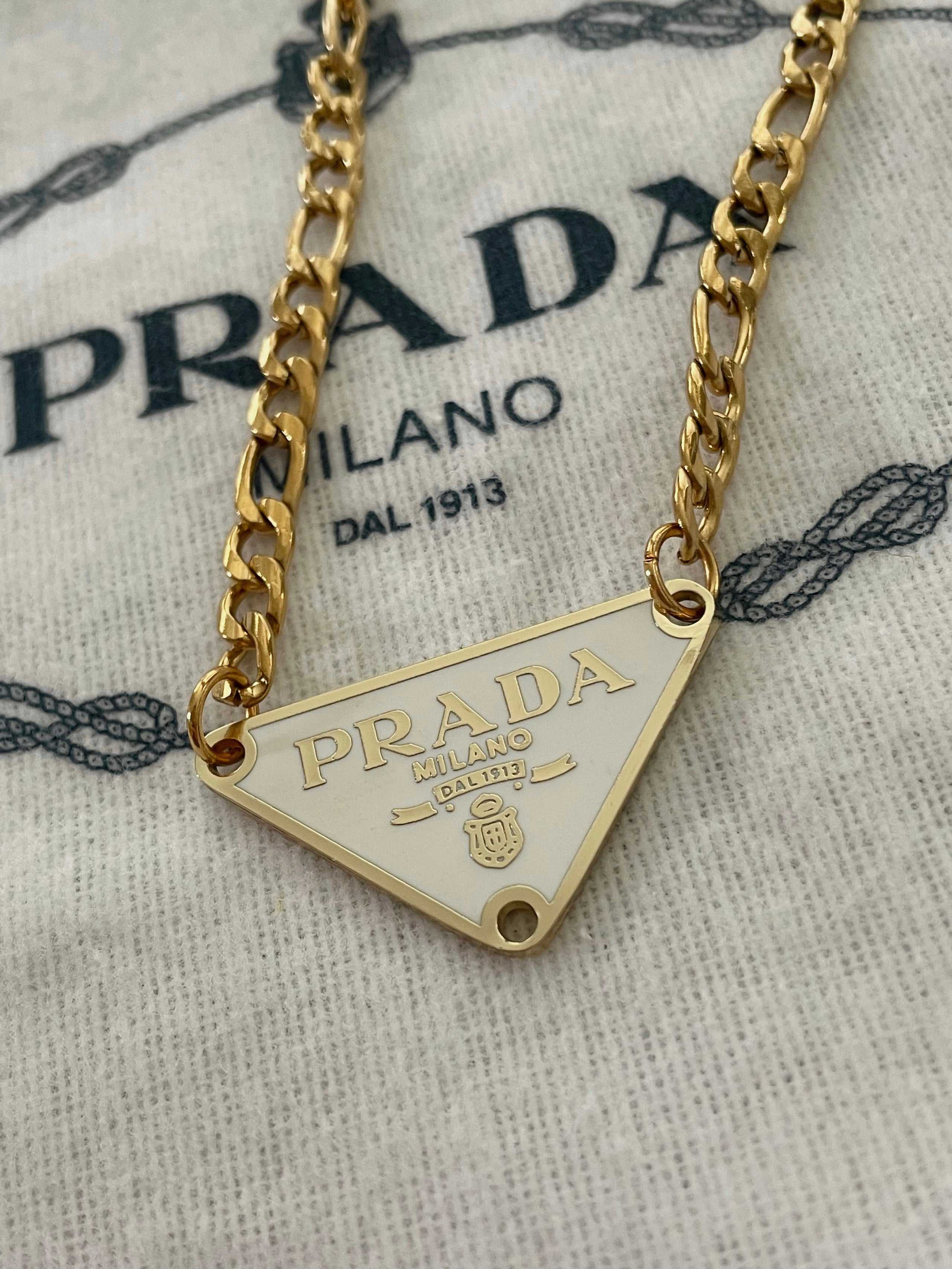 Repurposed vintage Prada necklace